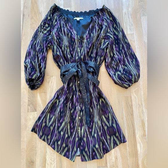 Gianni Bini button front dress with tie belt sz M - Picture 1 of 11
